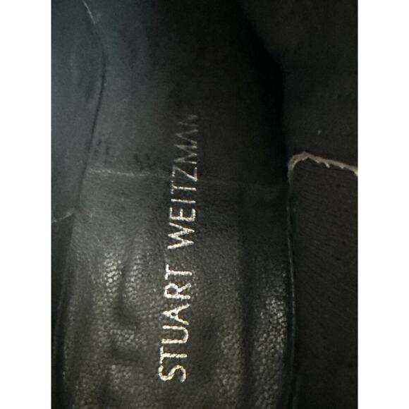 Stuart Weitzman Mediate Metallic Embroidered Velvet Block Heel Booties Size 8M - Picture 9 of 9
